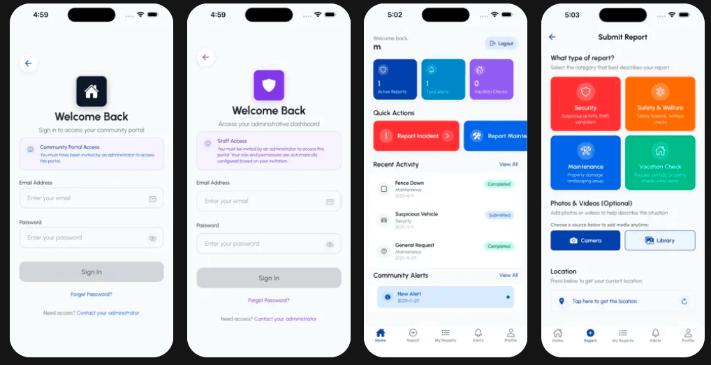 CastlR Mobile product interface