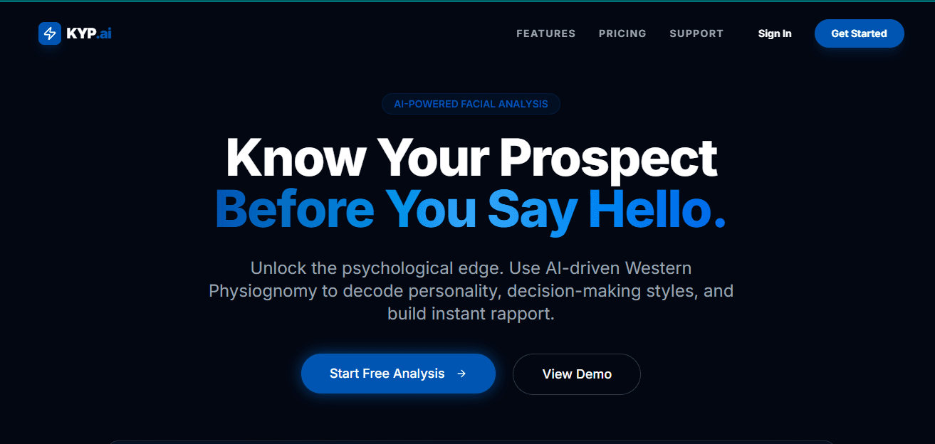 Face Analyzer product interface