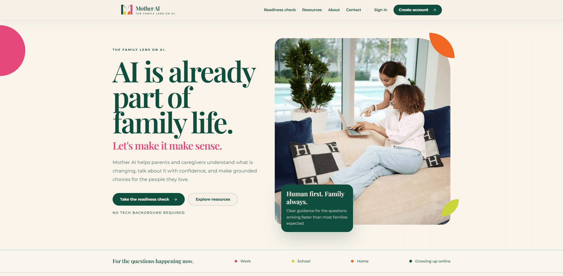 Mother AI product interface
